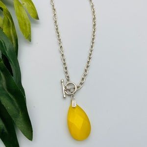 Bright yellow teardrop Pendant Necklace